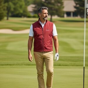 Sunice Men's Burgundy Golf Vest